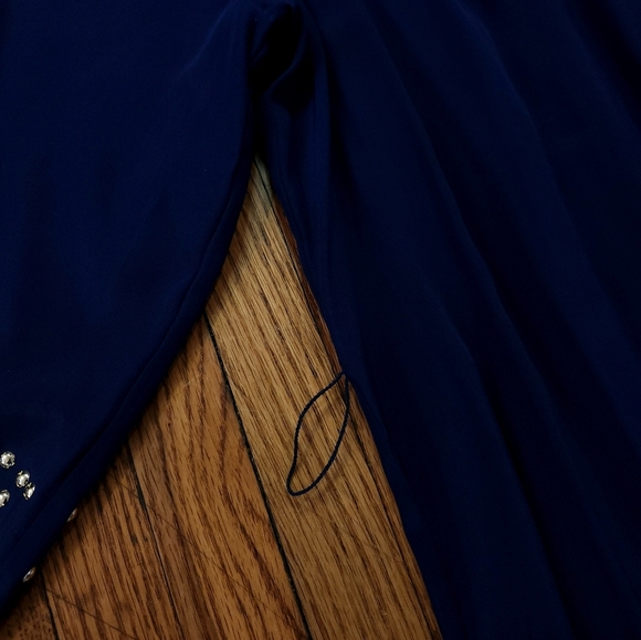 Lilly Pulitzer Womens Silk Navy Blue Gold Studded Dress Size L - Picture 4 of 10